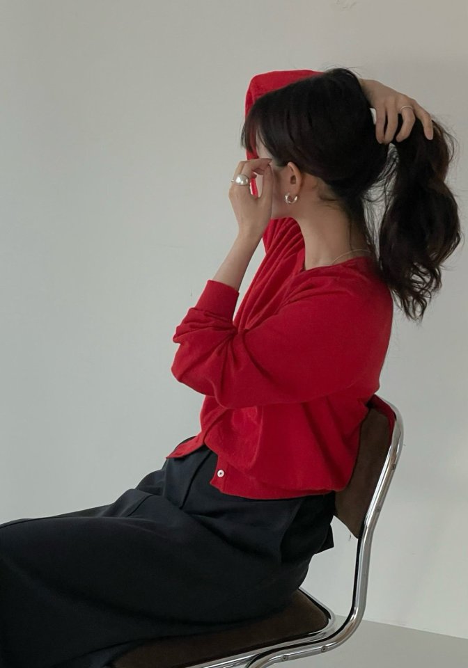 Amygrace - Korean Women Fashion - #womensfashion - Muffin Round Cardigan - 9