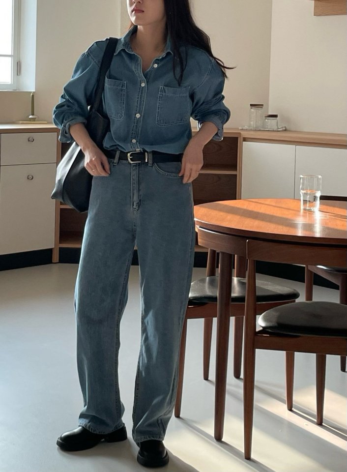 Amygrace - Korean Women Fashion - #womensfashion - Tencel Denim Pants - 3