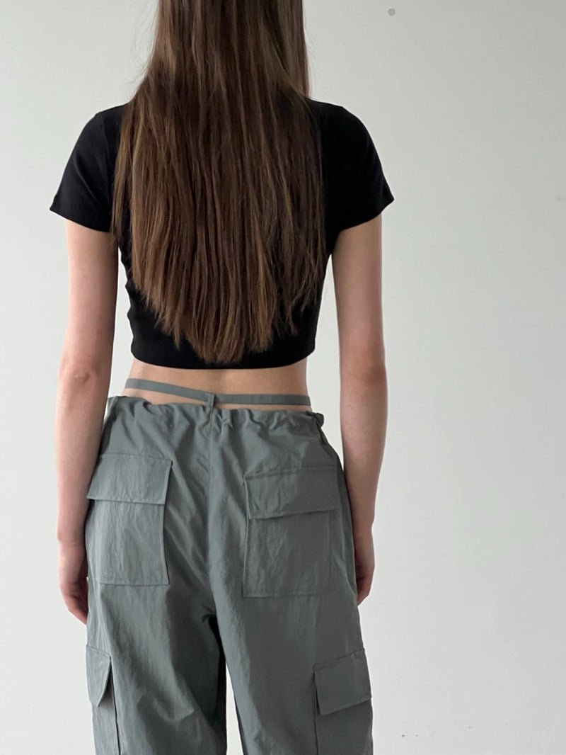 Another Avenue - Korean Women Fashion - #restrostyle - Maron Rib Crop Tee - 4