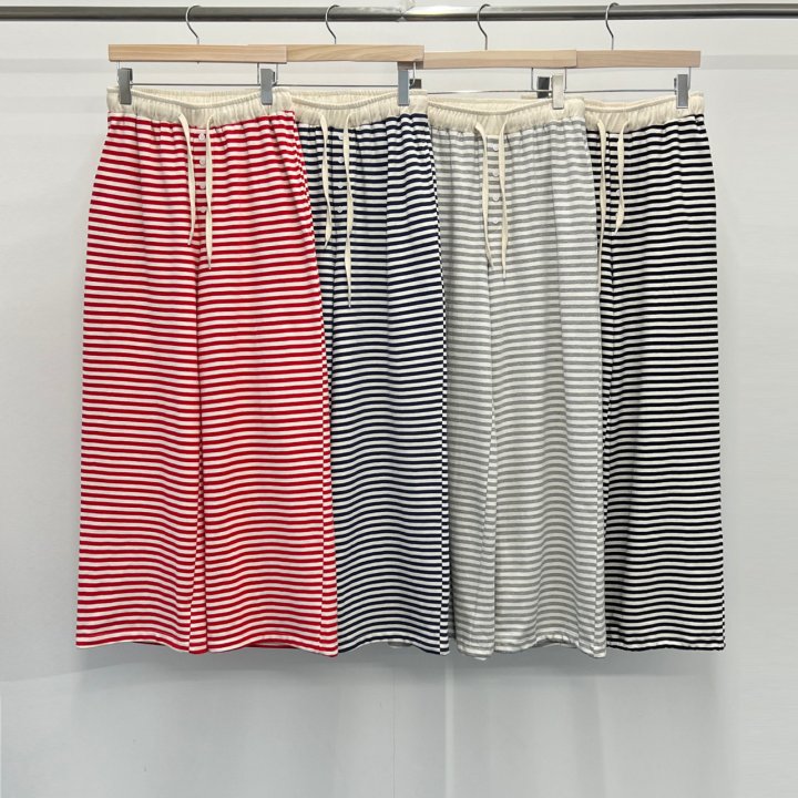 Another Avenue - Korean Women Fashion - #romanticstyle - Stripe Button Pants