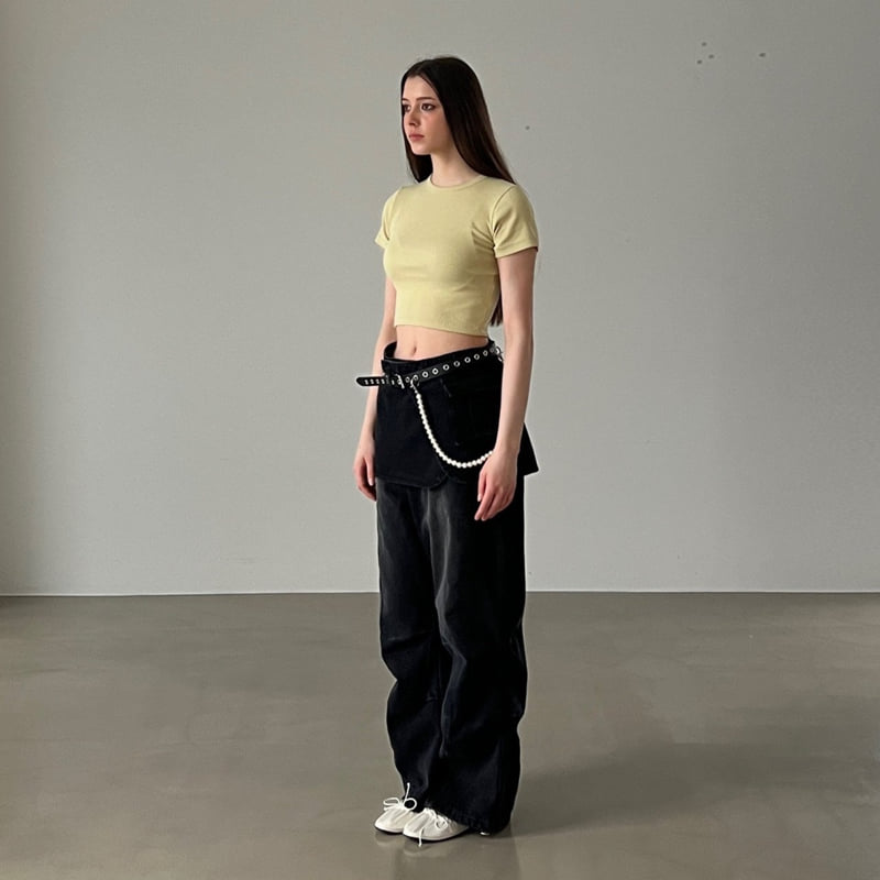 Another Avenue - Korean Women Fashion - #womensfashion - Maron Rib Crop Tee - 9