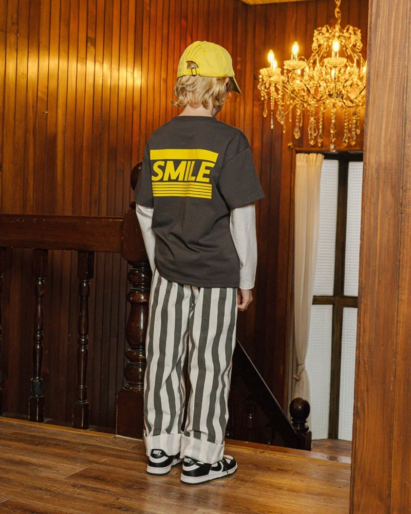 Apple Smile - Korean Children Fashion - #childofig - Smile Double Sleeve Tee - 6