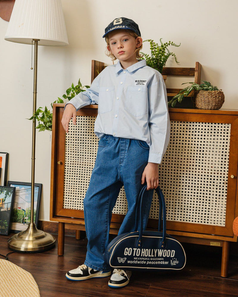 Apple Smile - Korean Children Fashion - #kidsshorts - Two Pocket Denim Pants