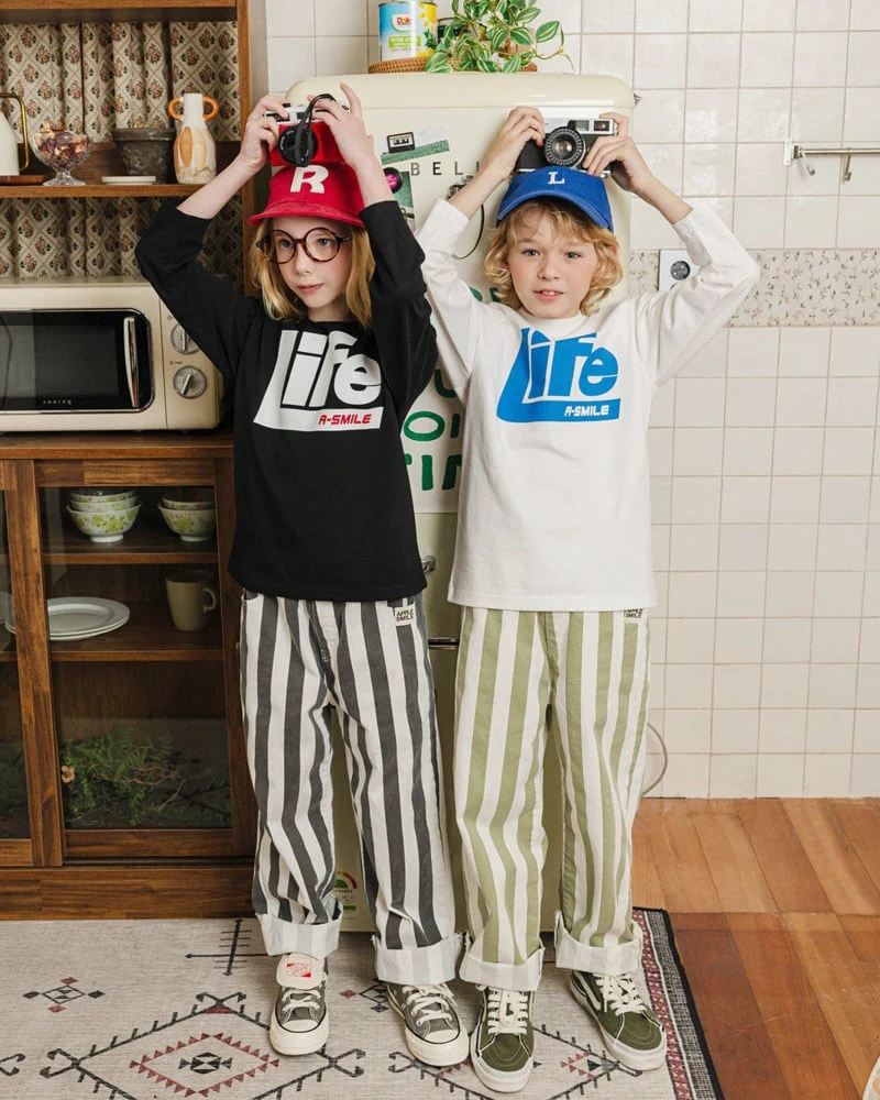 Apple Smile - Korean Children Fashion - #kidzfashiontrend - Life Tee - 10