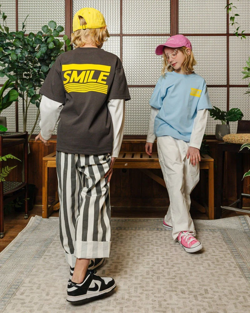Apple Smile - Korean Children Fashion - #minifashionista - Smile Double Sleeve Tee - 4