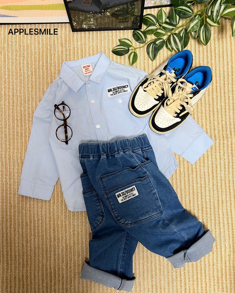 Apple Smile - Korean Children Fashion - #prettylittlegirls - Two Pocket Denim Pants - 8