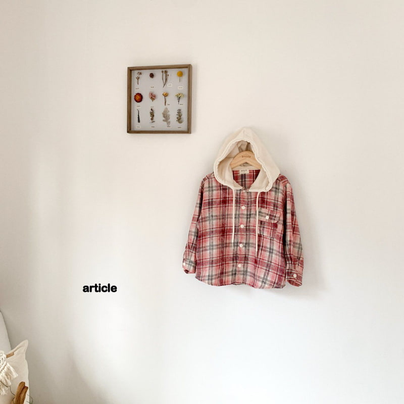 Article - Korean Children Fashion - #designkidswear - Check Hood Shirt - 3