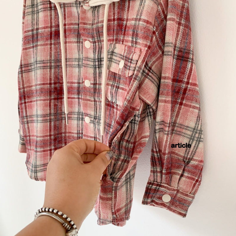 Article - Korean Children Fashion - #designkidswear - Check Hood Shirt - 4