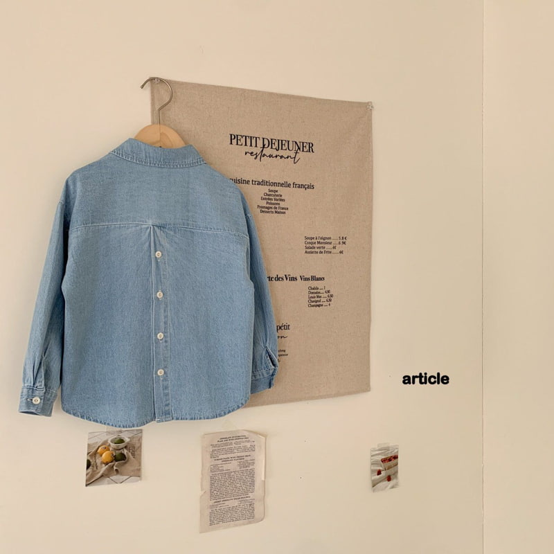 Article - Korean Children Fashion - #kidsstore - Crew Denim Shirt - 3