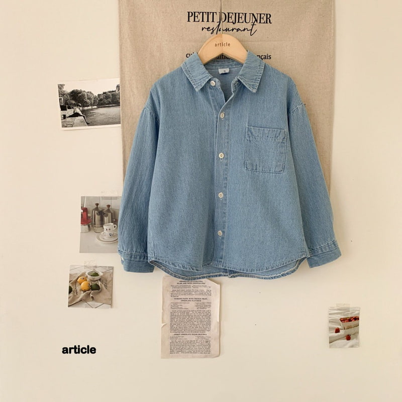 Article - Korean Children Fashion - #littlefashionista - Crew Denim Shirt - 6