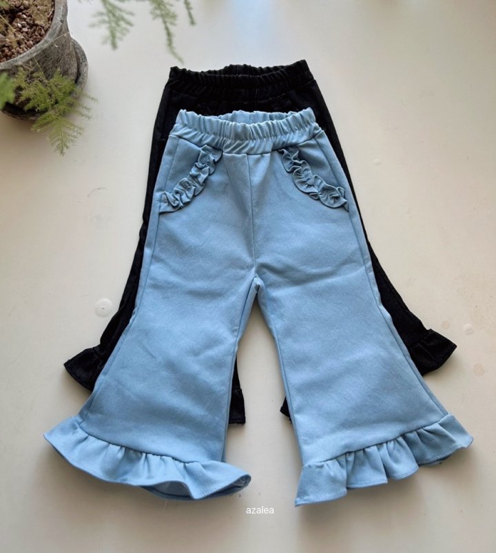 Azalea - Korean Children Fashion - #fashionkids - Denim Frill Bootcut Pants
