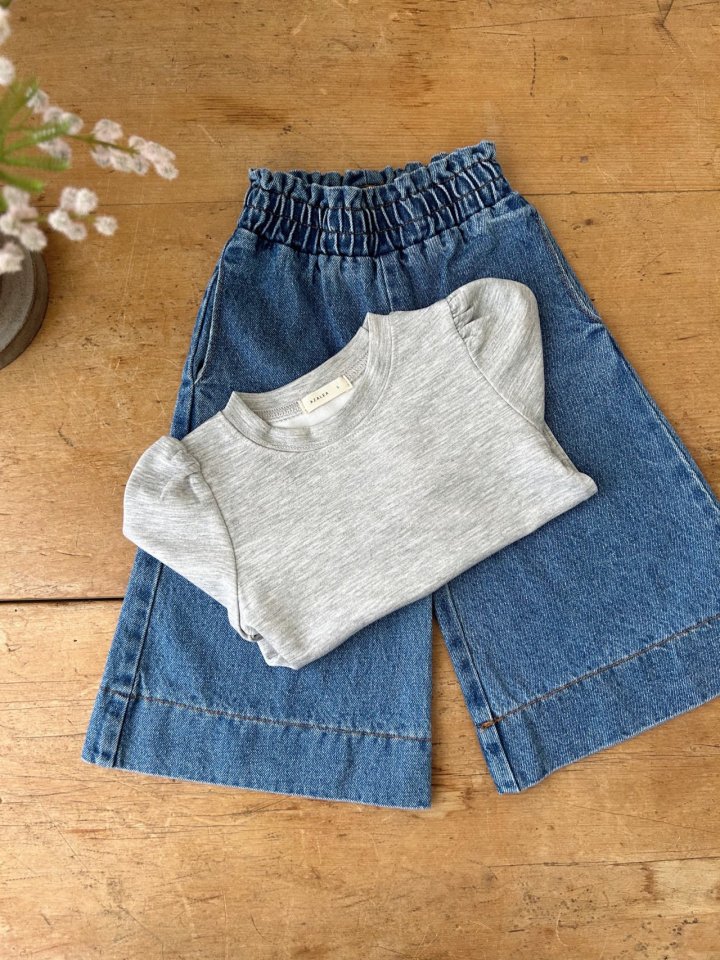 Azalea - Korean Children Fashion - #fashionkids - Denim Wide Pants - 4