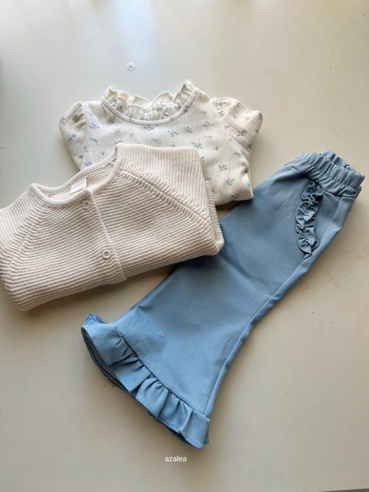 Azalea - Korean Children Fashion - #kidsstore - Denim Frill Bootcut Pants - 3