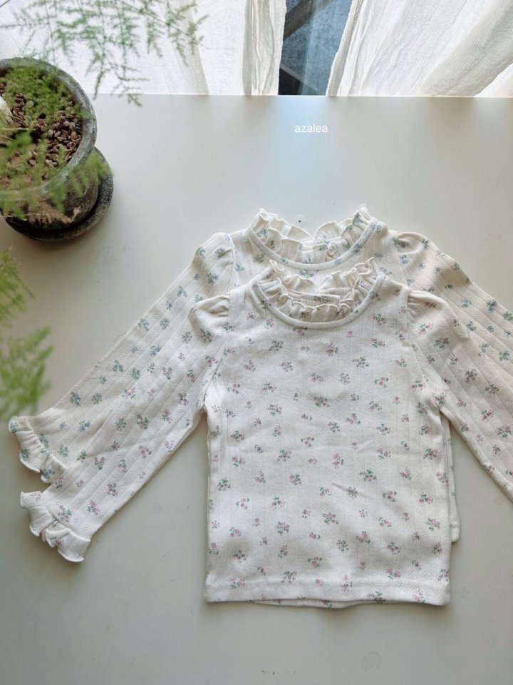 Azalea - Korean Children Fashion - #kidsstore - Flower Frill Tee - 5