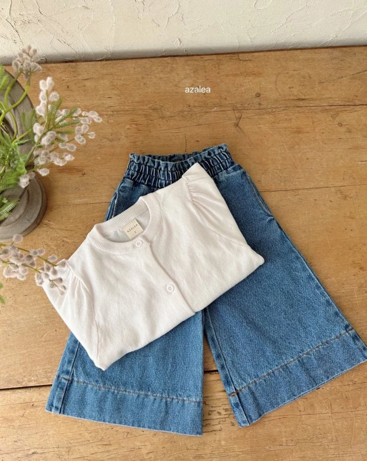 Azalea - Korean Children Fashion - #kidzfashiontrend - Denim Wide Pants - 6