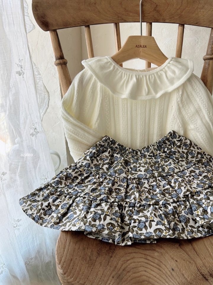 Azalea - Korean Children Fashion - #todddlerfashion - Eyelet Frill Knit - 5