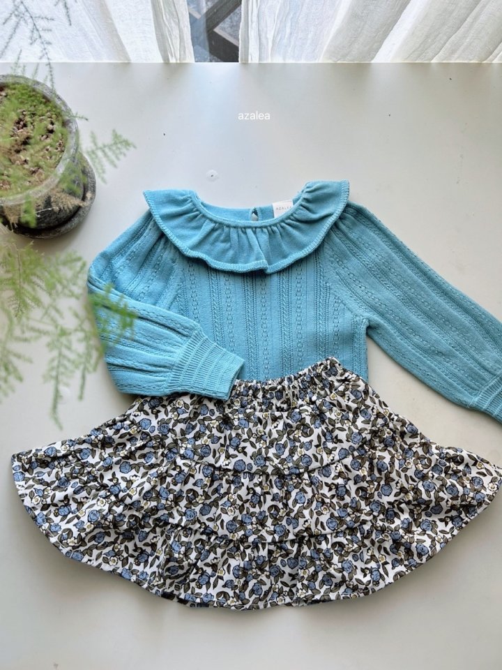 Azalea - Korean Children Fashion - #toddlerclothing - Eyelet Frill Knit - 6