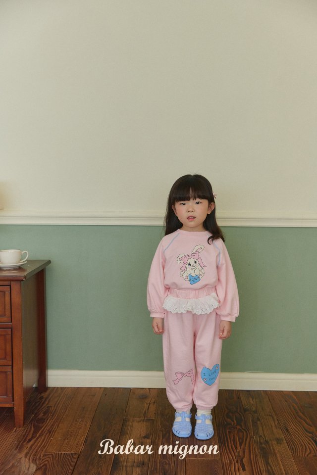 Babar Mignon - Korean Children Fashion - #Kfashion4kids - Rabbit Ribbon Top Bottom Set - 12