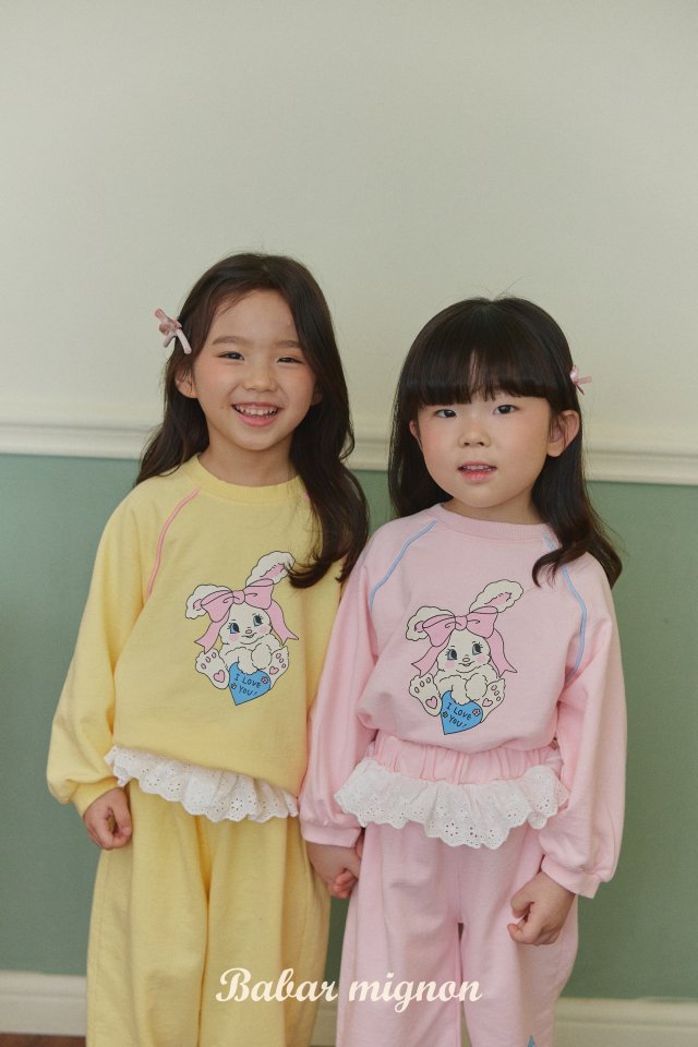 Babar Mignon - Korean Children Fashion - #childofig - Rabbit Ribbon Top Bottom Set - 3