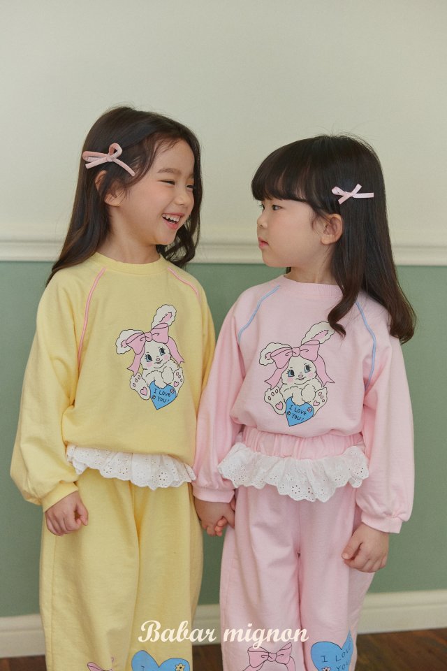 Babar Mignon - Korean Children Fashion - #childofig - Rabbit Ribbon Top Bottom Set - 4