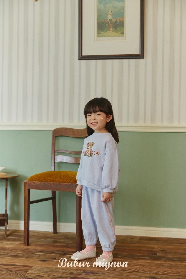 Babar Mignon - Korean Children Fashion - #childofig - Waffle Bear Top Bottom Set - 9