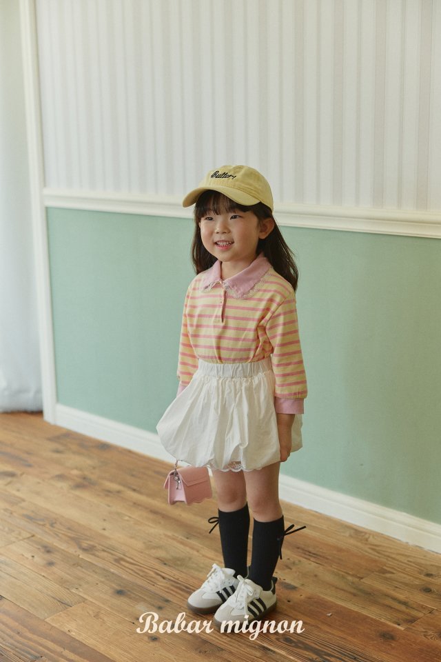 Babar Mignon - Korean Children Fashion - #prettylittlegirls - Stripe Lace Tee - 4
