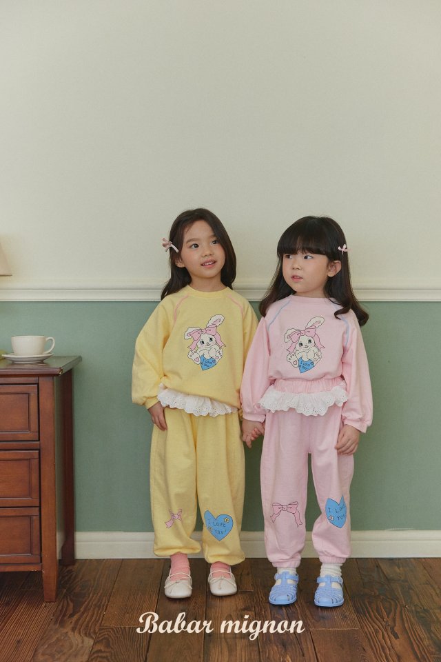 Babar Mignon - Korean Children Fashion - #childrensboutique - Rabbit Ribbon Top Bottom Set - 5