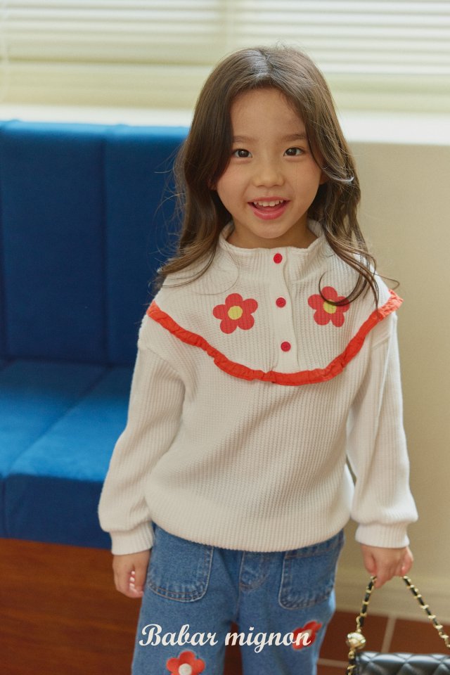 Babar Mignon - Korean Children Fashion - #childrensboutique - Flower Waffle Anorak