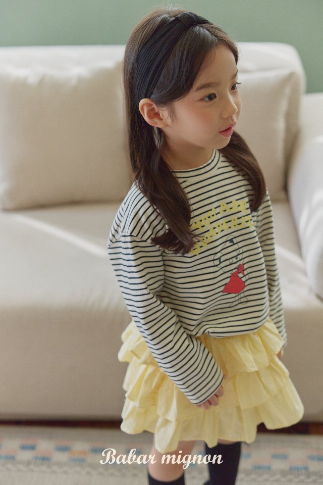 Babar Mignon - Korean Children Fashion - #childrensboutique - Bear Stripe Tee - 9