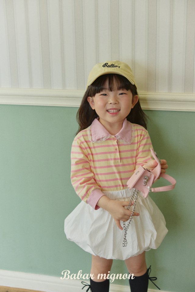Babar Mignon - Korean Children Fashion - #designkidswear - Stripe Lace Tee - 7