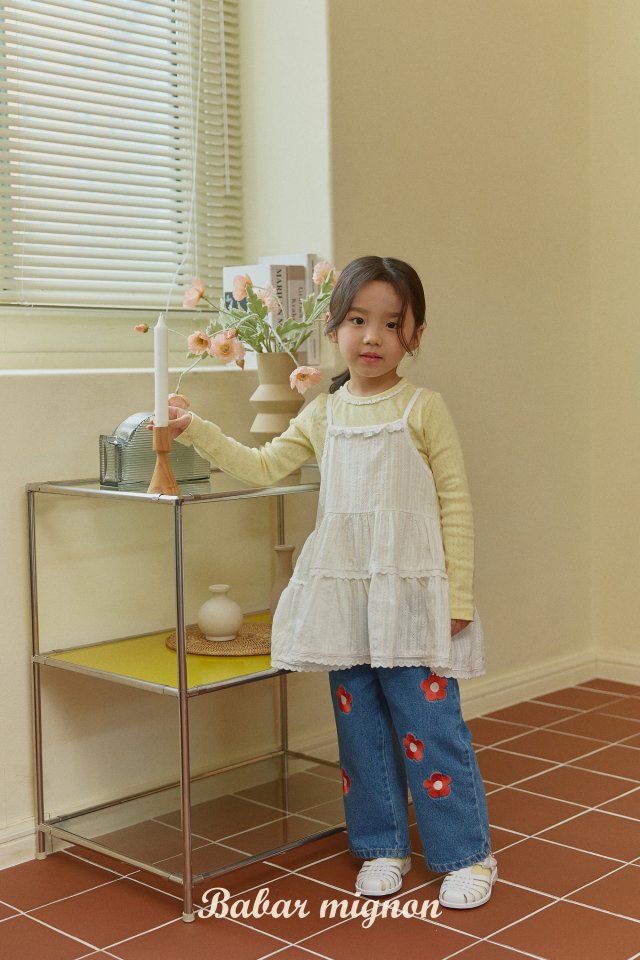 Babar Mignon - Korean Children Fashion - #discoveringself - Flower Embroidery Jeans