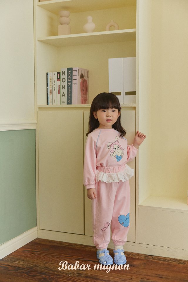 Babar Mignon - Korean Children Fashion - #kidsshorts - Rabbit Ribbon Top Bottom Set - 9