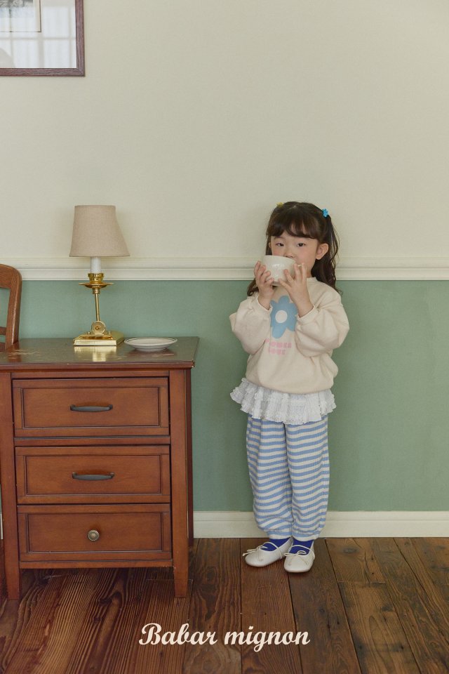Babar Mignon - Korean Children Fashion - #kidsshorts - Waffle Stripe Jogger Pants