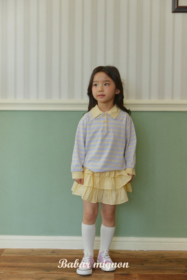 Babar Mignon - Korean Children Fashion - #kidsstore - Stripe Lace Tee - 11