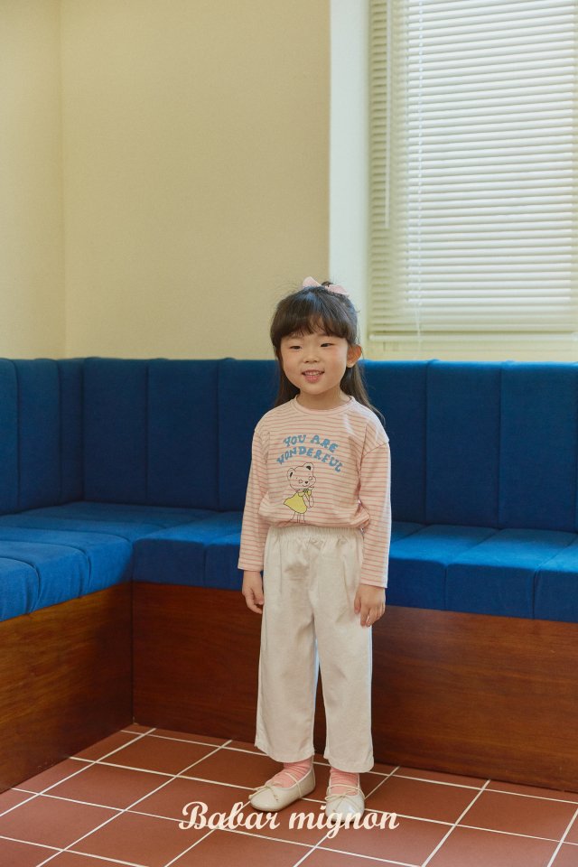 Babar Mignon - Korean Children Fashion - #littlefashionista - Bear Stripe Tee - 3