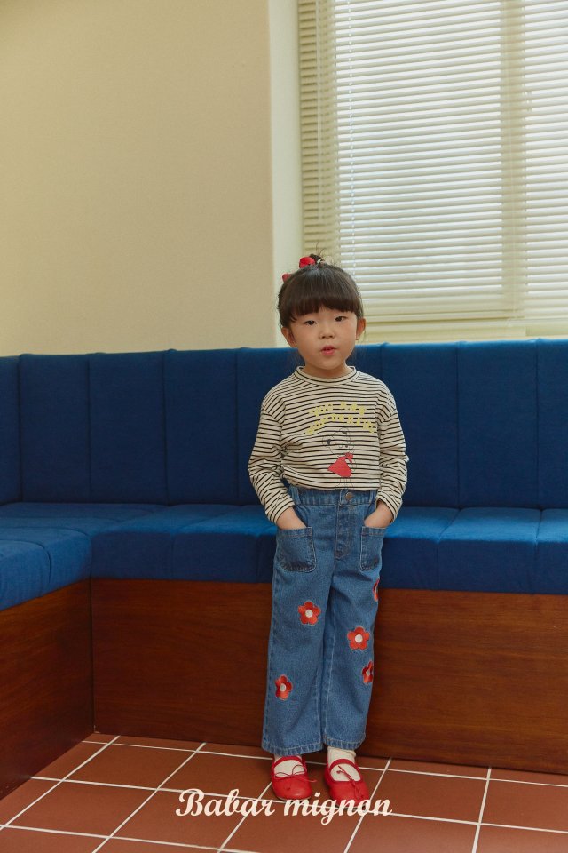 Babar Mignon - Korean Children Fashion - #magicofchildhood - Flower Embroidery Jeans - 8