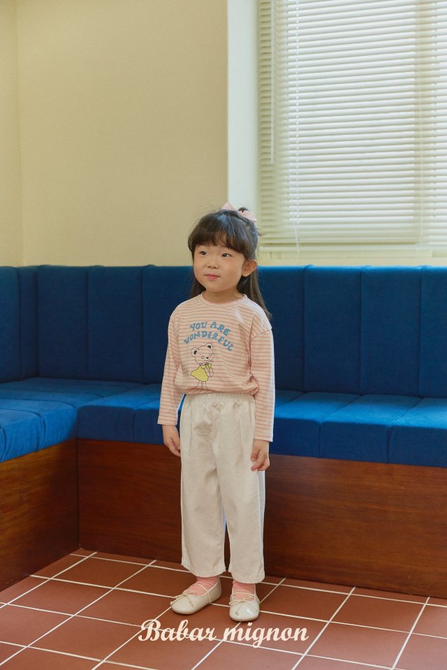 Babar Mignon - Korean Children Fashion - #littlefashionista - Bear Stripe Tee - 4