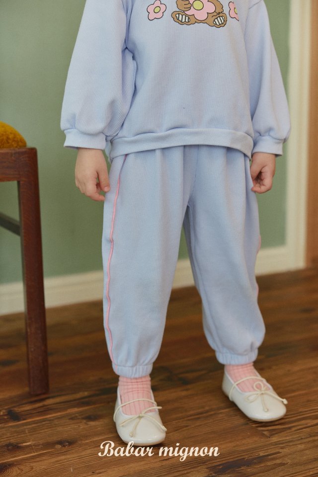 Babar Mignon - Korean Children Fashion - #prettylittlegirls - Waffle Bear Top Bottom Set - 7