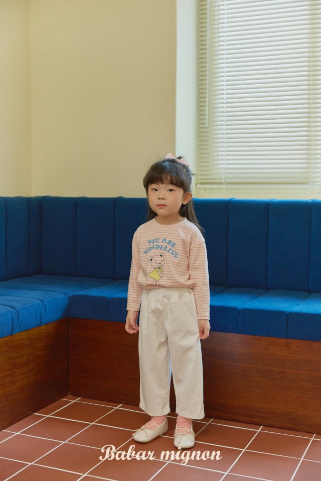 Babar Mignon - Korean Children Fashion - #prettylittlegirls - Bear Stripe Tee - 6