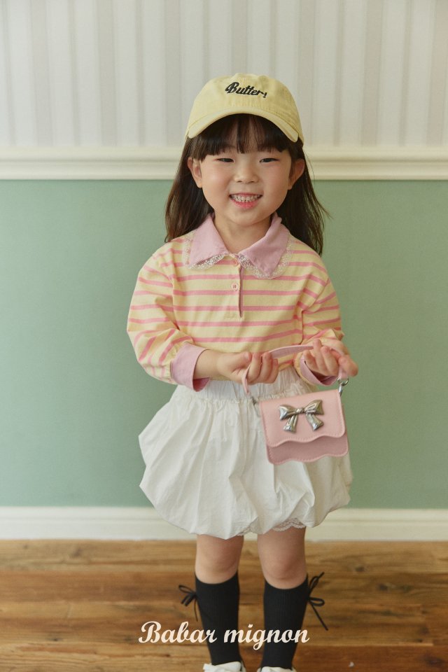 Babar Mignon - Korean Children Fashion - #prettylittlegirls - Stripe Lace Tee - 3