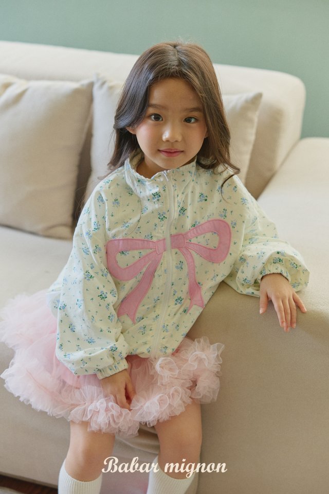 Babar Mignon - Korean Children Fashion - #toddlerclothing - Ribbon Windbreaker