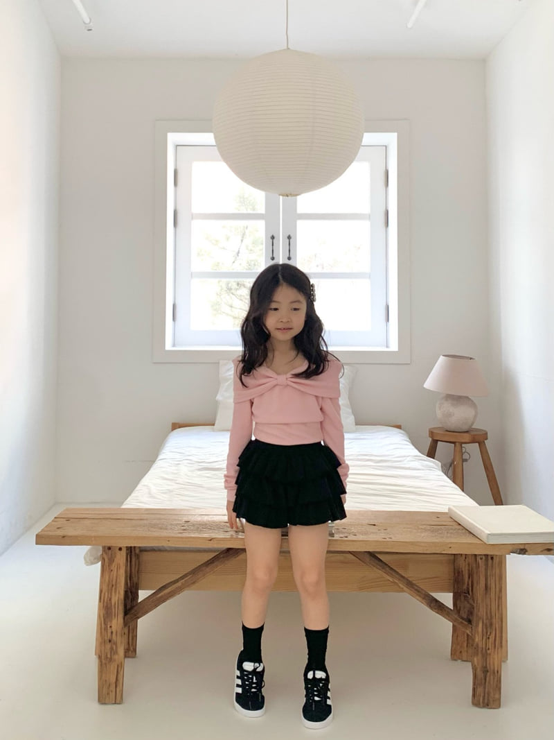 Bailey - Korean Children Fashion - #Kfashion4kids - Ribbon Open Shoulder Tee - 11