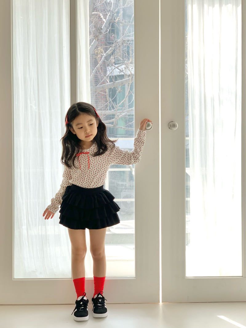 Bailey - Korean Children Fashion - #childofig - Vely Lace Strawberry Tee - 9