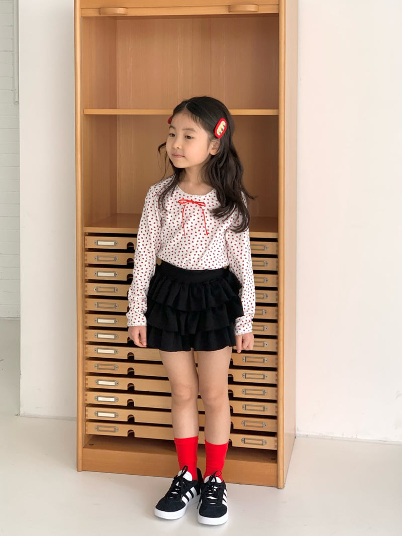 Bailey - Korean Children Fashion - #todddlerfashion - Vely Lace Strawberry Tee - 6