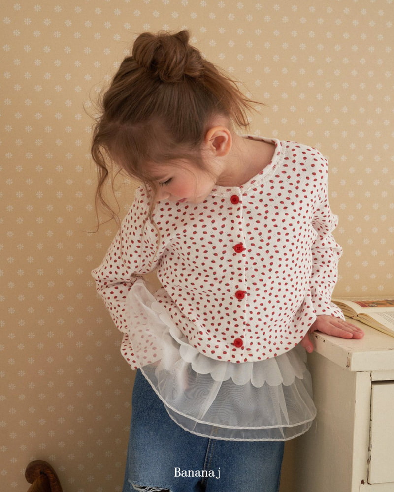 Banana J - Korean Children Fashion - #kidsshorts - Strawberry Flower Cardigan - 4