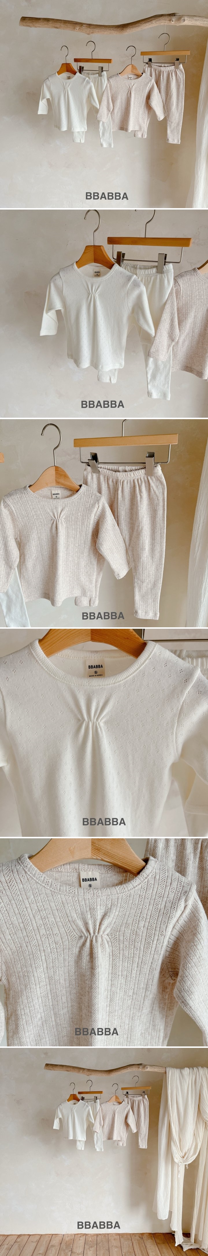 Bbabba - Korean Baby Fashion - #babyoutfit - Baby Shirring Eyelet Easywear