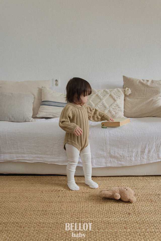 Bellot - Korean Baby Fashion - #onlinebabyboutique - Ribbed Suit - 3