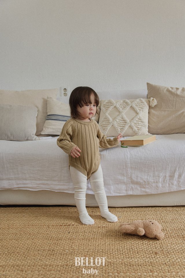 Bellot - Korean Baby Fashion - #onlinebabyboutique - Ribbed Suit - 4