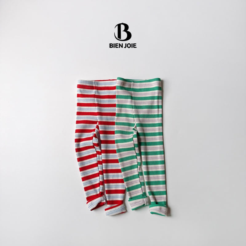 Bien Joie - Korean Children Fashion - #childofig - Rose Stripe Leggings - 4
