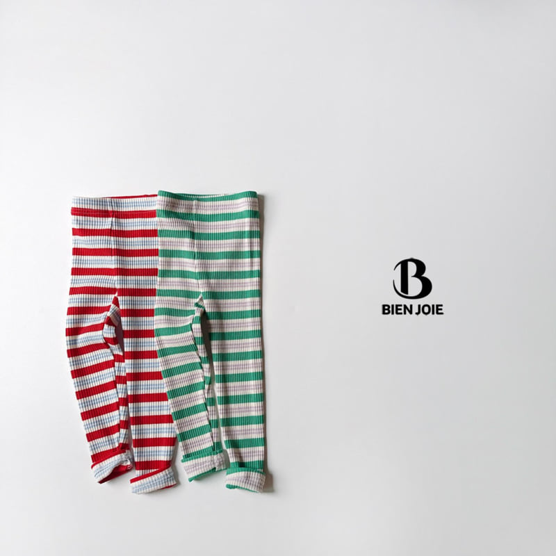 Bien Joie - Korean Children Fashion - #childrensboutique - Rose Stripe Leggings - 5
